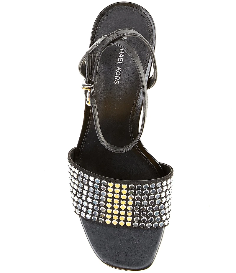 Michael Kors Elyse Nailhead Studded Ankle Strap Dress Sandals
