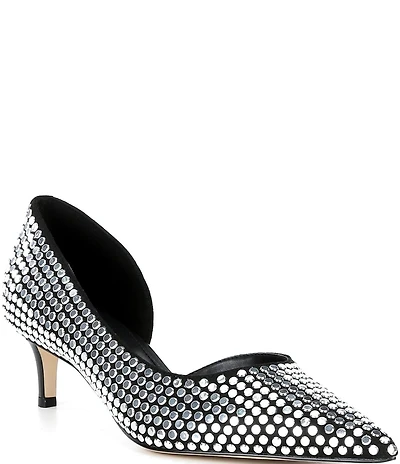 Michael Kors Elyse Nailhead Studded Kitten Heel d'Orsay Pumps