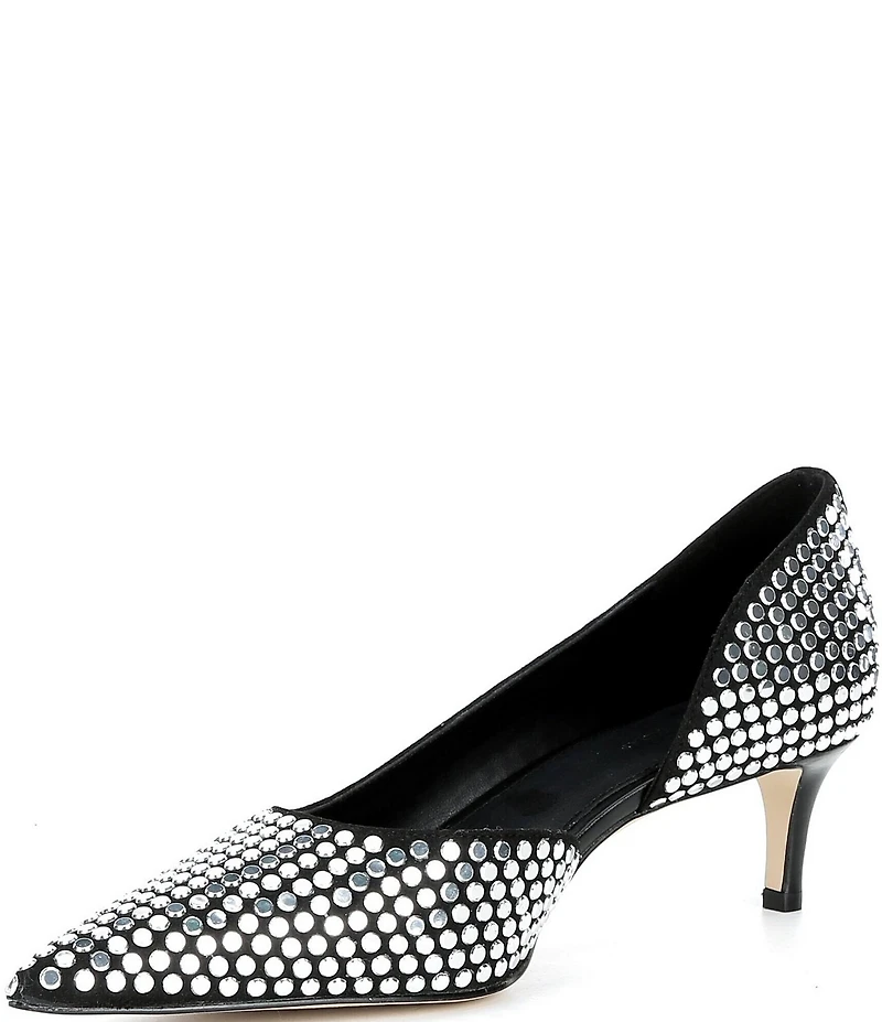 Michael Kors Elyse Nailhead Studded Kitten Heel d'Orsay Pumps