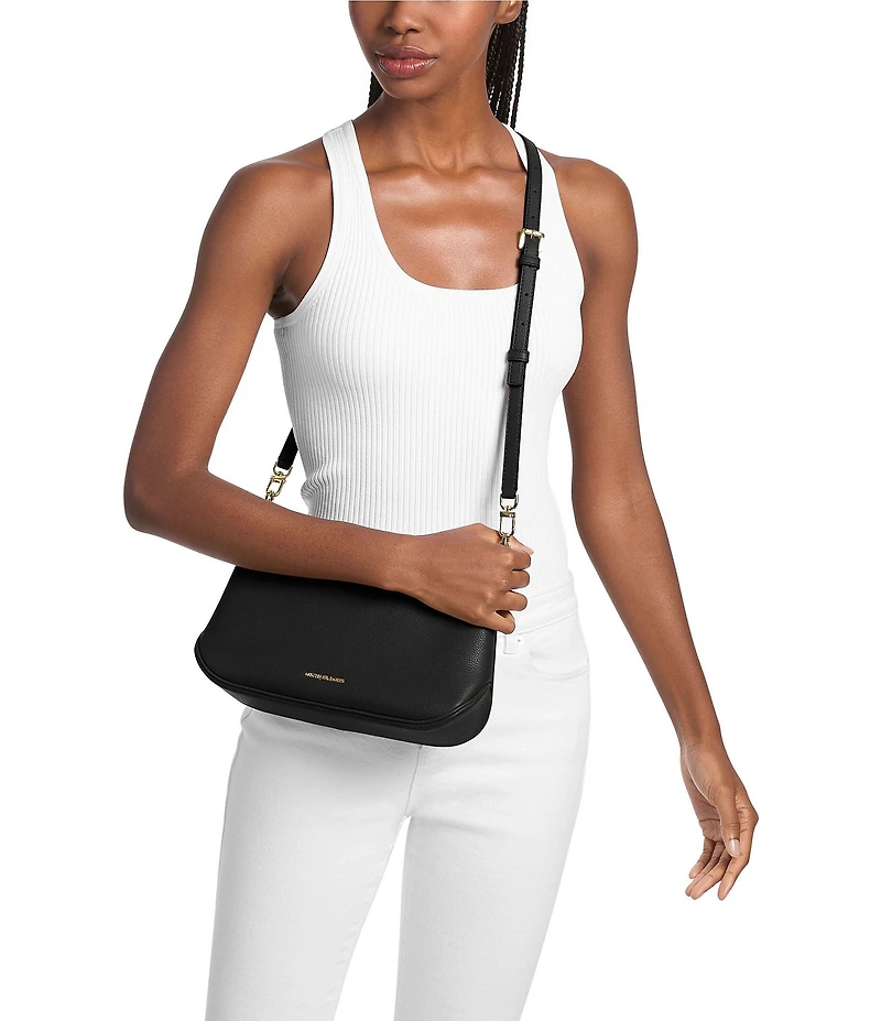 Michael Kors Embossed Jet Set Medium Convertible Pouchette Crossbody Bag