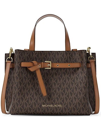 Michael Kors Emilia Signature Logo Belted Small Satchel Bag