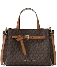 Michael Kors Emilia Signature Logo Belted Small Satchel Bag