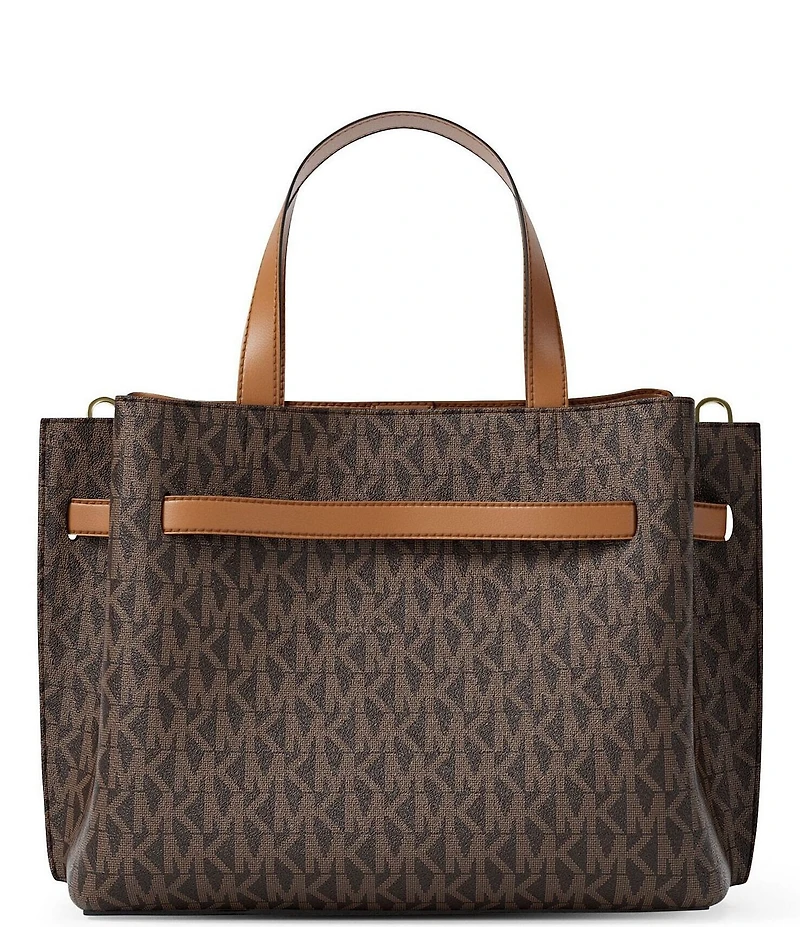 Michael Kors Emilia Signature Logo Belted Small Satchel Bag