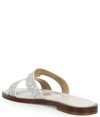 Michael Kors Erin Signature MK Print Flat Slide Sandals