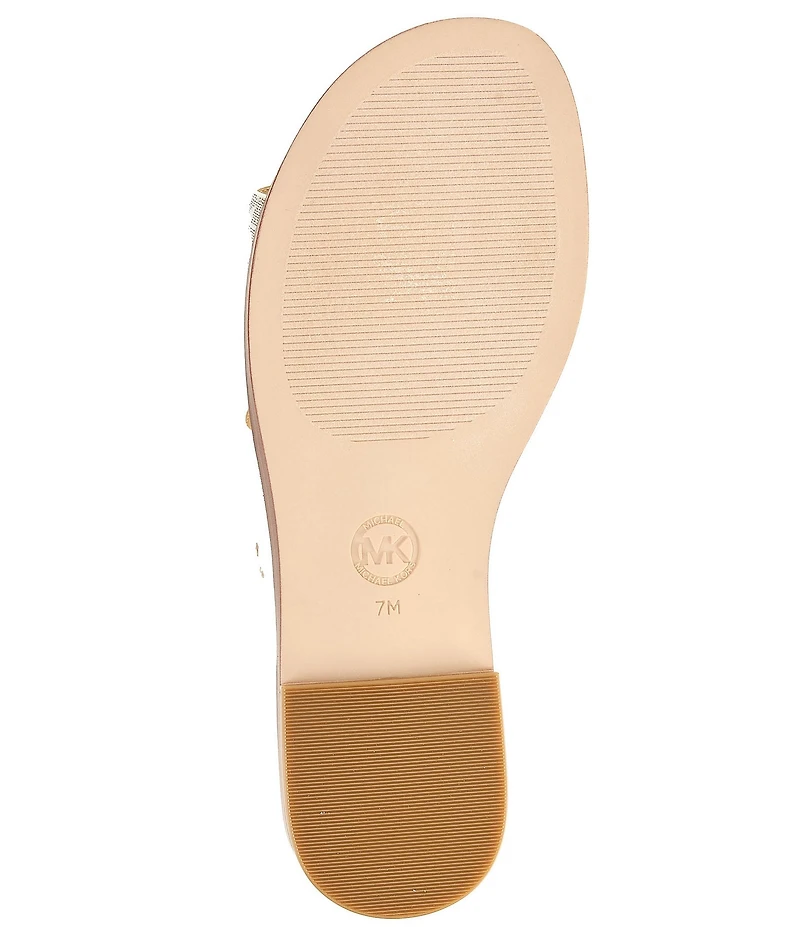 Michael Kors Erin Signature MK Print Flat Slide Sandals
