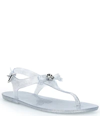 Michael Kors Eva Glitter Jelly Slingback Thong Bow Sandals