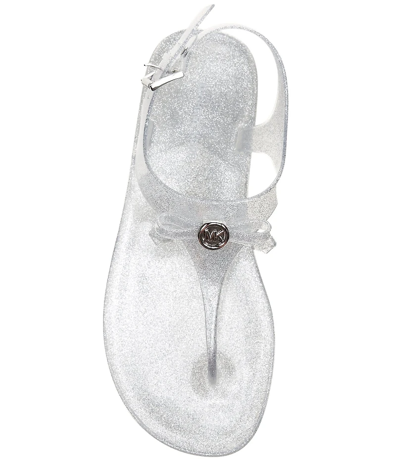 Michael Kors Eva Glitter Jelly Slingback Thong Bow Sandals
