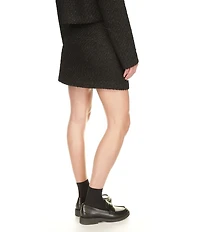 Michael Kors Eyelash Tweed Gold Button Coordinating Mini Skirt