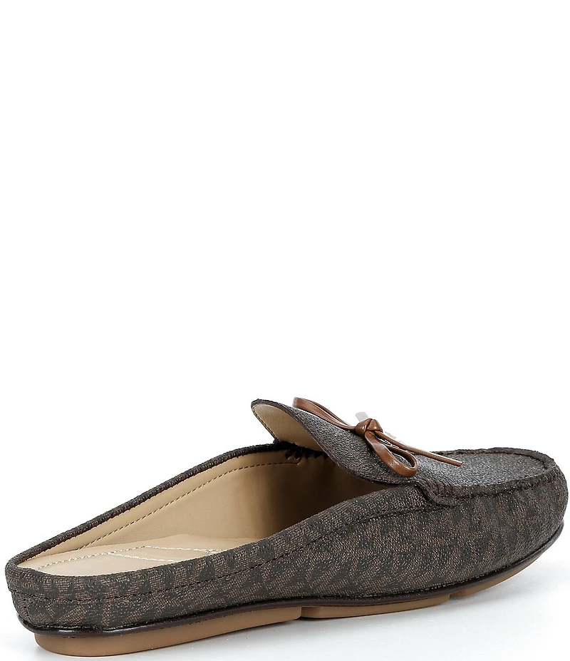 Michael Kors Greta Logo Washed Denim Bow Mules