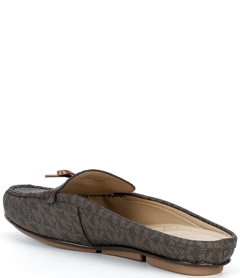 Michael Kors Greta Logo Washed Denim Bow Mules