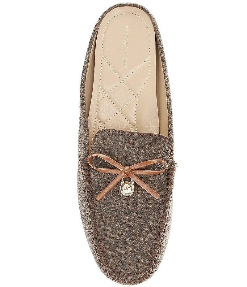 Michael Kors Greta Logo Washed Denim Bow Mules
