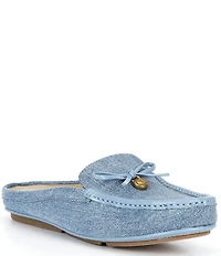 Michael Kors Greta Washed Denim Bow Mules