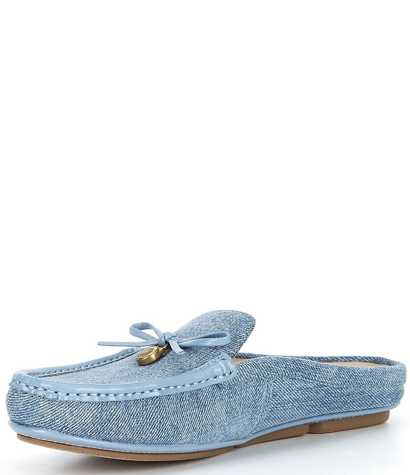 Michael Kors Greta Washed Denim Bow Mules