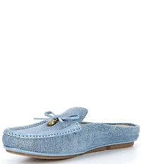 Michael Kors Greta Washed Denim Bow Mules