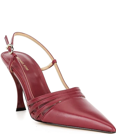 Michael Kors Haisley Leather Slingback High Heel Pumps