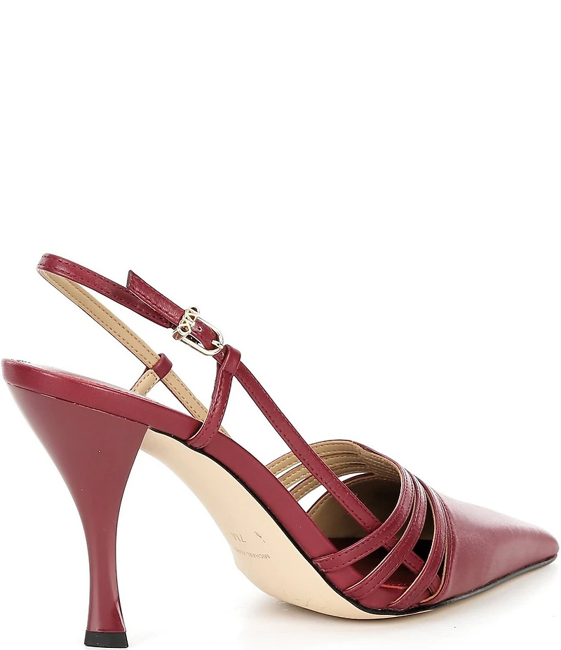 Michael Kors Haisley Leather Slingback High Heel Pumps