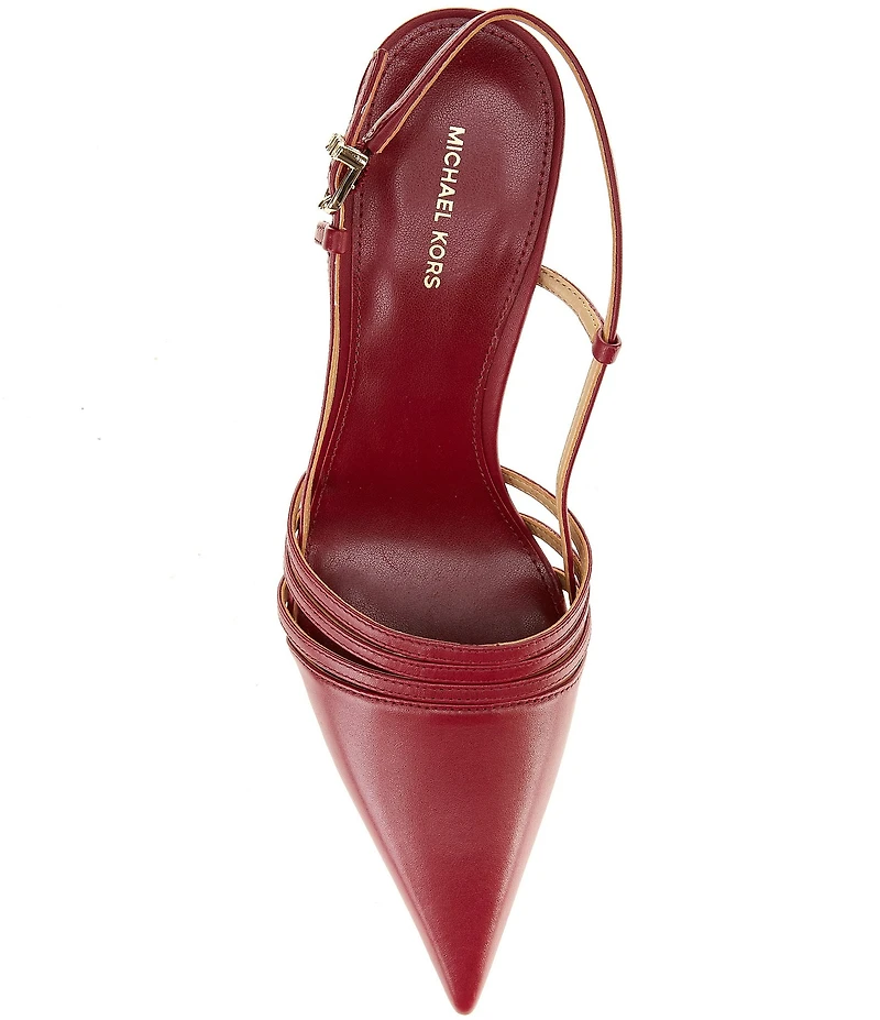 Michael Kors Haisley Leather Slingback High Heel Pumps