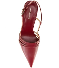 Michael Kors Haisley Leather Slingback High Heel Pumps