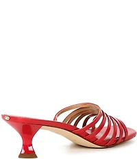 Michael Kors Haisley Leather Strappy Kitten Heel Dress Slide Sandals