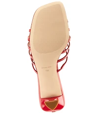 Michael Kors Haisley Leather Strappy Kitten Heel Dress Slide Sandals