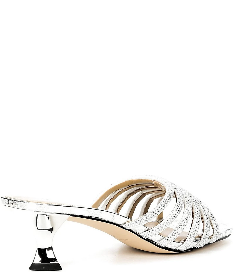 Michael Kors Haisley Microsuede Hot Fix Embellished Kitten Heel Slide Sandals