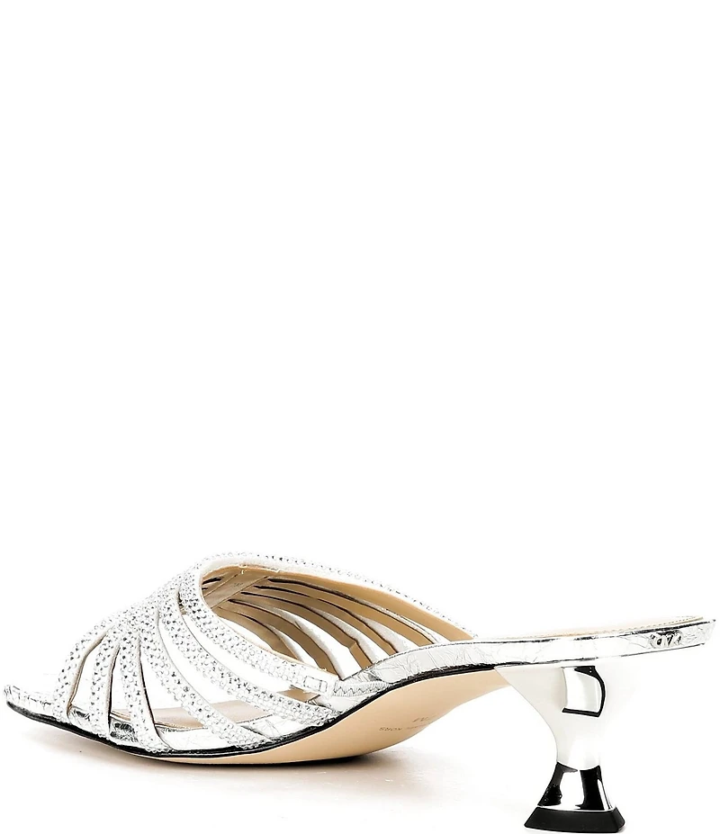 Michael Kors Haisley Microsuede Hot Fix Embellished Kitten Heel Slide Sandals