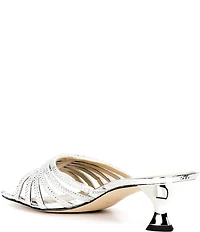 Michael Kors Haisley Microsuede Hot Fix Embellished Kitten Heel Slide Sandals