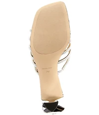 Michael Kors Haisley Microsuede Hot Fix Embellished Kitten Heel Slide Sandals