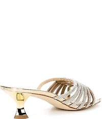 Michael Kors Haisley Microsuede Hot Fix Embellished Kitten Heel Slide Sandals