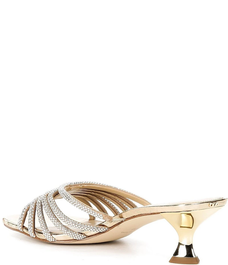 Michael Kors Haisley Microsuede Hot Fix Embellished Kitten Heel Slide Sandals