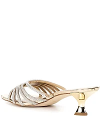 Michael Kors Haisley Microsuede Hot Fix Embellished Kitten Heel Slide Sandals