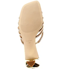 Michael Kors Haisley Microsuede Hot Fix Embellished Kitten Heel Slide Sandals