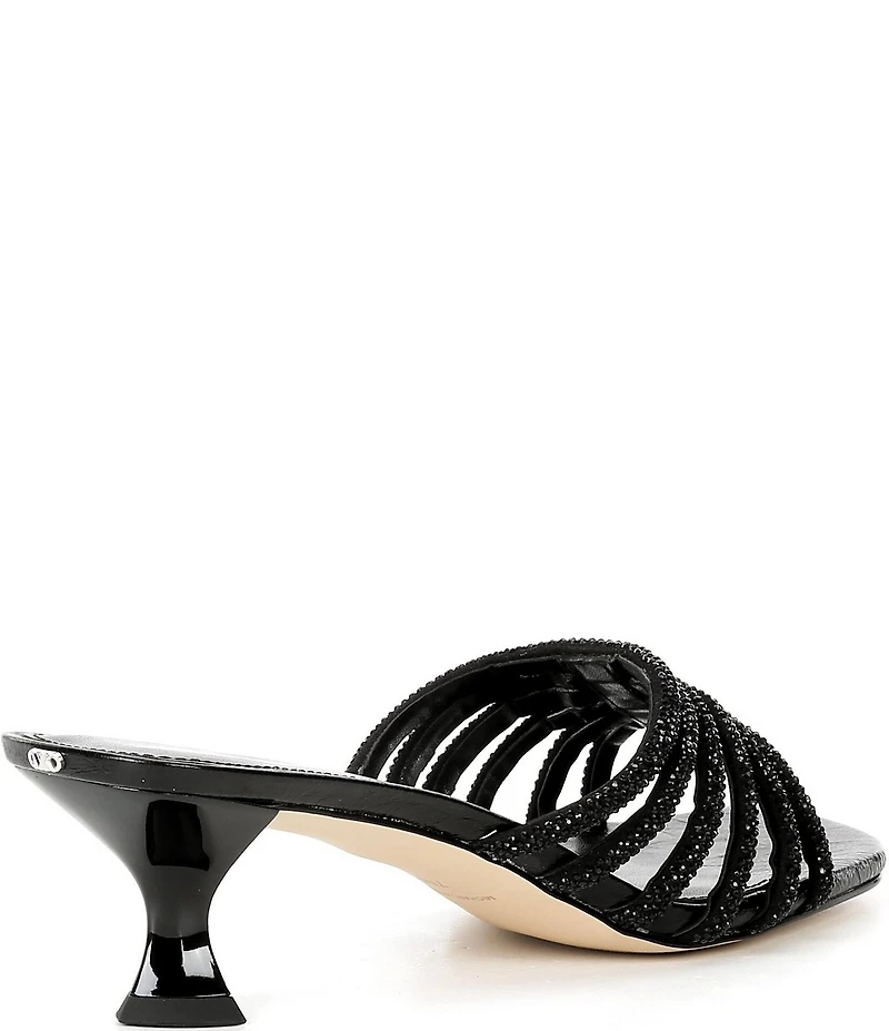 Michael Kors Haisley Microsuede Hot Fix Embellished Kitten Heel Slide Sandals