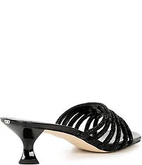 Michael Kors Haisley Microsuede Hot Fix Embellished Kitten Heel Slide Sandals