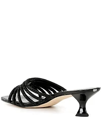 Michael Kors Haisley Microsuede Hot Fix Embellished Kitten Heel Slide Sandals