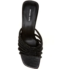 Michael Kors Haisley Microsuede Hot Fix Embellished Kitten Heel Slide Sandals