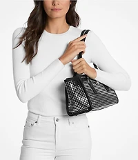 Michael Kors Hamilton Moderne Small Studded Suede Satchel Bag