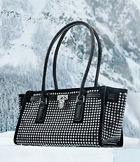 Michael Kors Hamilton Moderne Small Studded Suede Satchel Bag