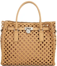 Michael Kors Hamilton Moderne Large Hand-Woven Satchel Bag