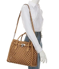 Michael Kors Hamilton Moderne Large Hand-Woven Satchel Bag