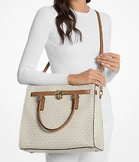 Michael Kors Hamilton Moderne Large Belted Utility Satchel Bag