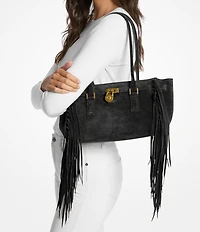 Michael Kors Hamilton Moderne Small Suede East West Fringe Shoulder Bag