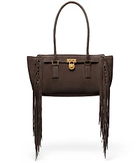 Michael Kors Hamilton Moderne Small Suede East West Fringe Shoulder Bag