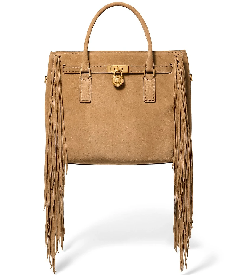 Michael Kors Hamilton Moderne Large Suede Fringe Satchel Bag