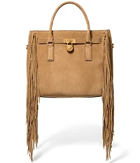 Michael Kors Hamilton Moderne Large Suede Fringe Satchel Bag