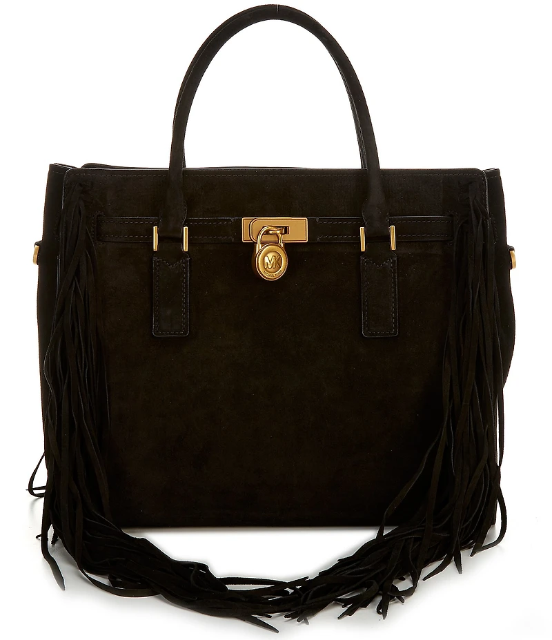 Michael Kors Hamilton Moderne Large Suede Fringe Satchel Bag