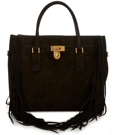 Michael Kors Hamilton Moderne Large Suede Fringe Satchel Bag