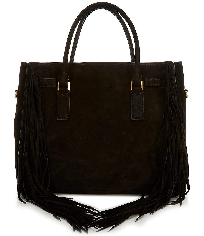 Michael Kors Hamilton Moderne Large Suede Fringe Satchel Bag