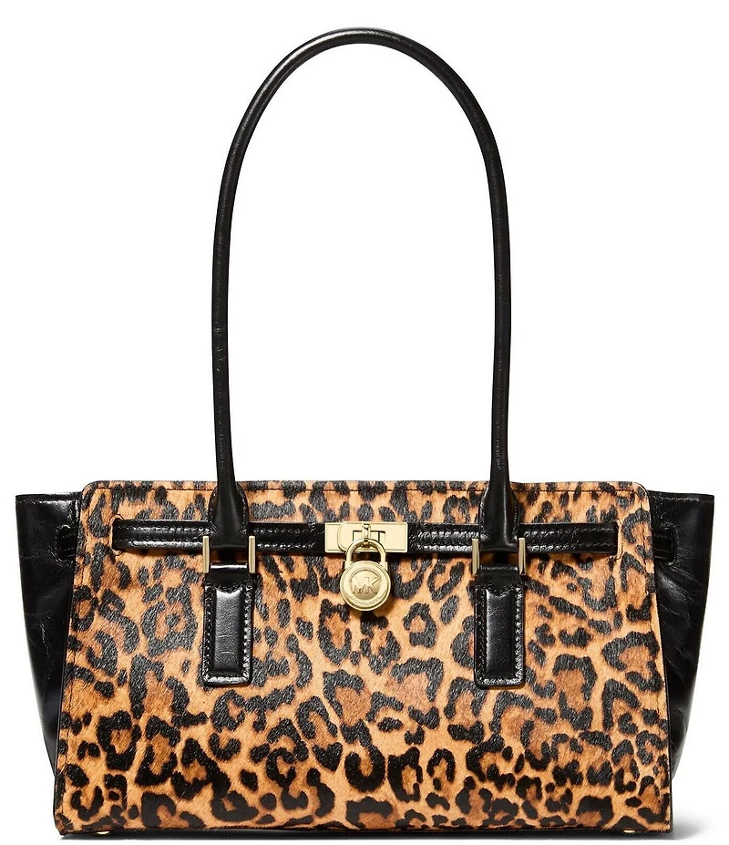 Michael Kors Hamilton Small East West Leopard Print Satchel Bag