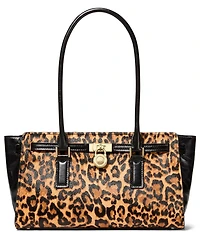 Michael Kors Hamilton Small East West Leopard Print Satchel Bag